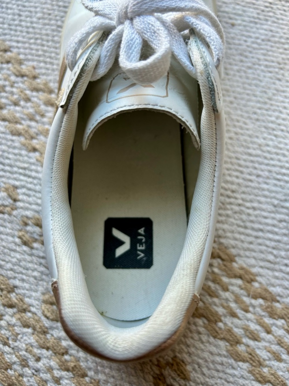 Veja White  Esplar Leather Sneakers - Picture 5 of 7